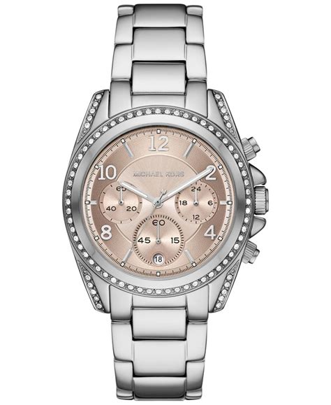 Michael Kors Blair Steel 39mm Chronograph Silver Dial Ladies 